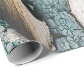 古素朴いライトブルーの絵を描 ラッピングペーパー (ロールコーナー)