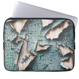 古素朴いライトブルー緑の剥離モノグラ絵を描ム ラップトップスリーブ