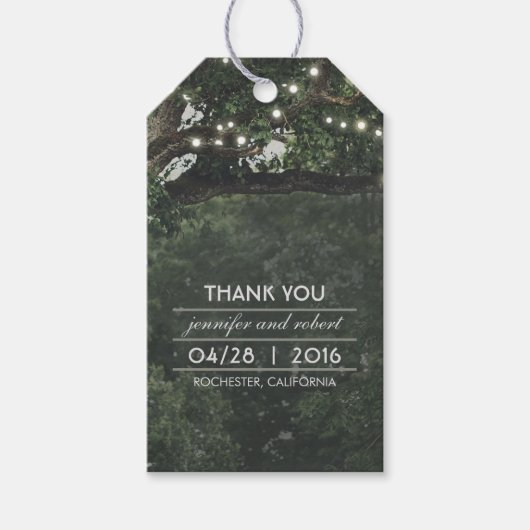 古素朴い木のストリングラ結婚イツありがとう ギフトタグ (正面)