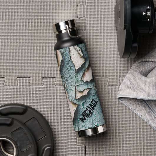 古素朴い青絵を描緑の木名前をカスタムする ウォーターボトル (ジム)