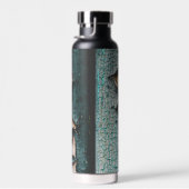 古素朴い青絵を描緑の木名前をカスタムする ウォーターボトル (右面)