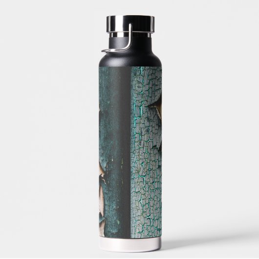 古素朴い青絵を描緑の木名前をカスタムする ウォーターボトル (右面)