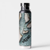 古素朴い青絵を描緑の木名前をカスタムする ウォーターボトル (左面)