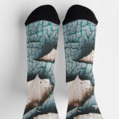 古素朴い青絵を描緑の木名前をカスタムする ソックス (上部)