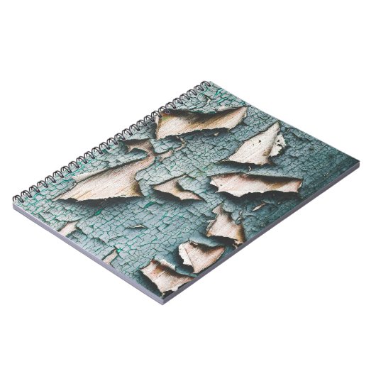 古素朴色の青緑の剥絵を描木 ノートブック (左側)