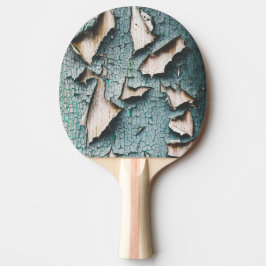 古素朴色の青緑の剥絵を描木 卓球ラケット