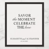 古結婚い金、白くない、黒い枠 ワインラベル (シングルラベル)