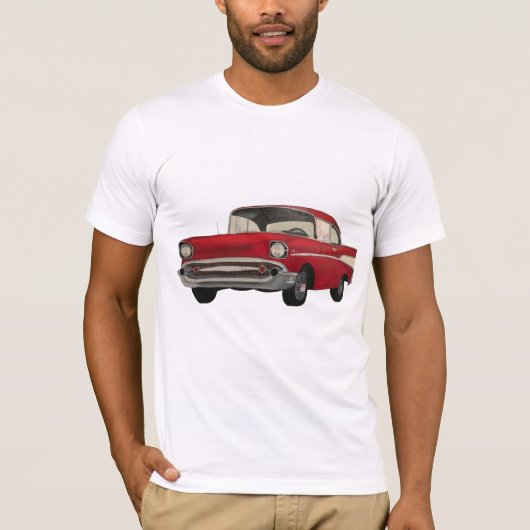古絵画い赤い車tシャツのs tシャツ (正面)