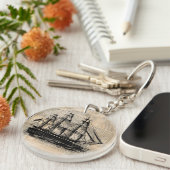 古船ファッションド芸術ヴィンテージスタイル キーホルダー (正面右)