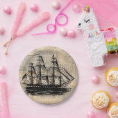 古船ファッションド芸術ヴィンテージスタイル ペーパープレート (パーティー)