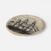 古船ファッションド芸術ヴィンテージスタイル ペーパープレート (アングル)