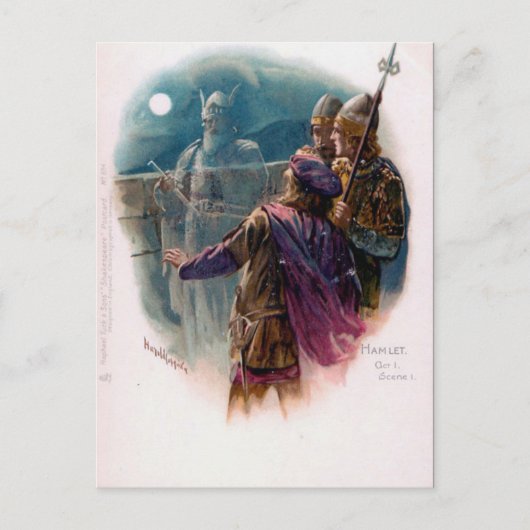 古葉書 – "ハムレット"，シェイクスピア。 ポストカード (正面)