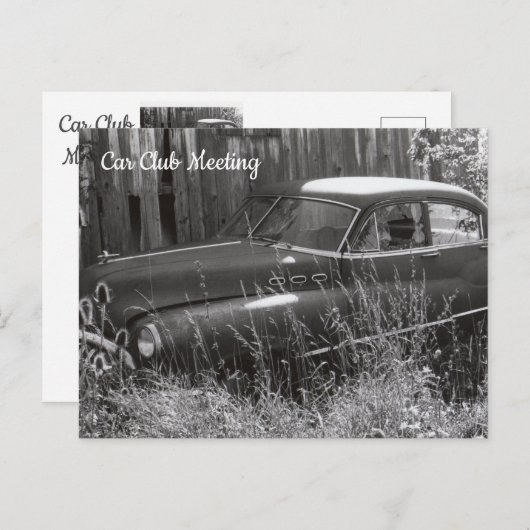 . .古車が野外はがきに捨てられる|過去記事 ポストカード (正面/裏面)