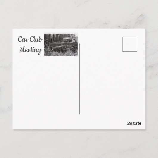 . .古車が野外はがきに捨てられる|過去記事 ポストカード (裏面)