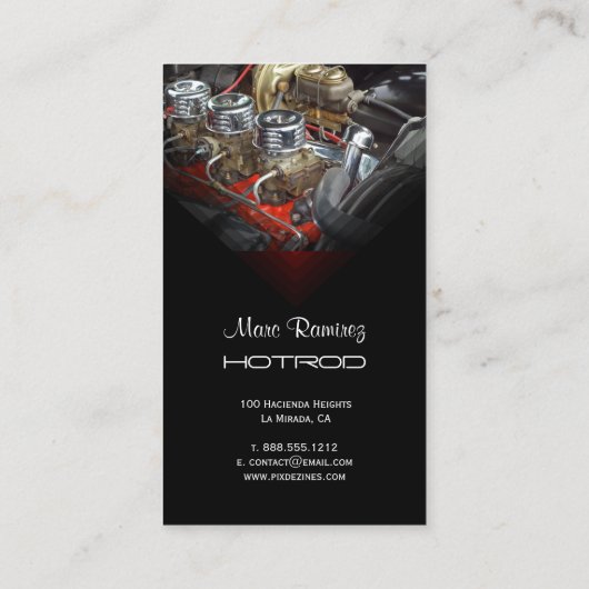 古車のいエンジンの写真/DIYフォント 名刺 (裏面)
