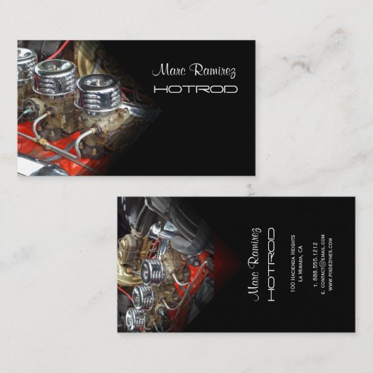 古車のいエンジンの写真/DIYフォント 名刺 (正面/裏面)