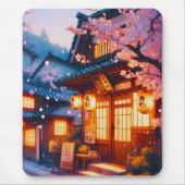 古都日本の桜夜 マウスパッド (正面)