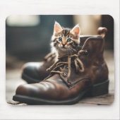 古靴の三毛猫 マウスパッド (正面)