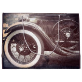 古顔のクラシックカー ラージペーパーバッグ (裏面)