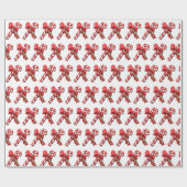 古風なクリスマスキャンディーのタイル模様 ラッピングペーパー (フラット)