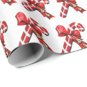 古風なクリスマスキャンディーのタイル模様 ラッピングペーパー (ロールコーナー)