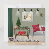 古風なクリスマスシーン カード (正面)