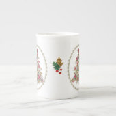 古風なクリスマスツリー ボーンチャイナマグカップ (正面)
