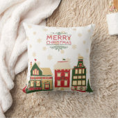 古風なクリスマスビレッジスノーフレーク クッション (ブランケット)