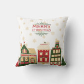 古風なクリスマスビレッジスノーフレーク クッション (裏面)