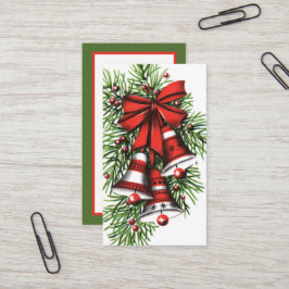 古風なクリスマスベルに情報を加える 名刺