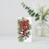 古風なクリスマスベルに情報を加える 名刺 (スタンド正面)