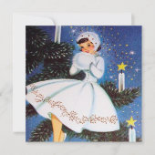 古風なクリスマス・レディーに情報を加える 招待状 (正面)