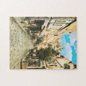 古風なシティ通りアフターザレイン ジグソーパズル (横)