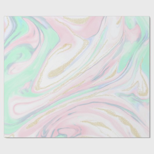 古風なマーブル化抽象デザイン ラッピングペーパー (フラット)