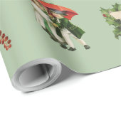 古風なヴィンテージの子どもとホリーパーソナライズされた ラッピングペーパー (ロールコーナー)