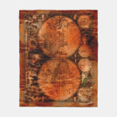 古風な世界地図 フリースブランケット (正面)