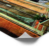 古風な古い石畳の通り ポスター (角)