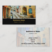 古風な古い石畳の通り 名刺 (正面/裏面)