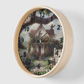 古風な家 壁時計 (傾斜)
