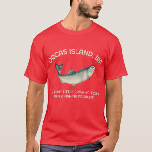 古風な小さな飲む町の魚釣り問題Orcas Tシャツ