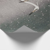 古風な日本の小曽根の白鷺の雪景色 ラッピングペーパー (角)