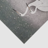 古風な日本の小曽根の白鷺の雪景色 薄葉紙 (詳細)