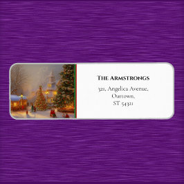 古風な村クリスマスツリーズチャーチゴーズ ラベル