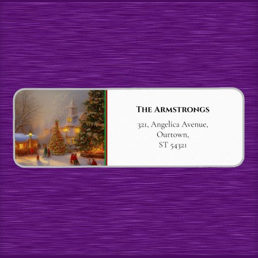 古風な村クリスマスツリーズチャーチゴーズ ラベル