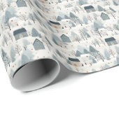 古風な水の色の村：クリスマスビレッジ ラッピングペーパー (ロールコーナー)