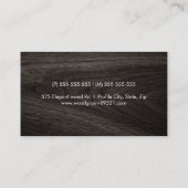 古風な濃いオーク材の木目のプロフェッショナル 名刺 (裏面)