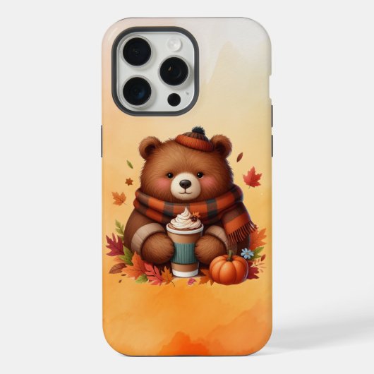 古風な秋の熊 iPhoneケース (裏面)