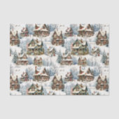 古風素朴な雪に覆われたビクトリアンコテージ 薄葉紙 (正面)