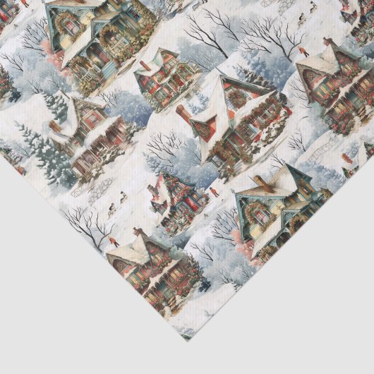 古風素朴な雪に覆われたビクトリアンコテージ 薄葉紙 (詳細)