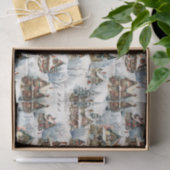 古風素朴な雪に覆われたビクトリアンコテージ 薄葉紙 (ギフト)